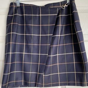 Burberry Navy Wool Wrap Skirt size 10